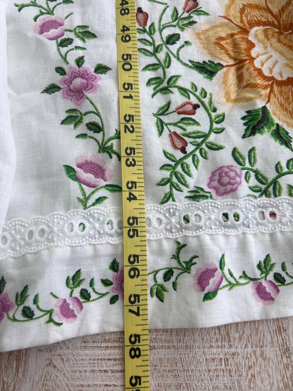 Farm Rio Folk Floral Linen Blend White Short-Sleeve Wide-Leg Jumpsuit Small NWT - Picture 11 of 16